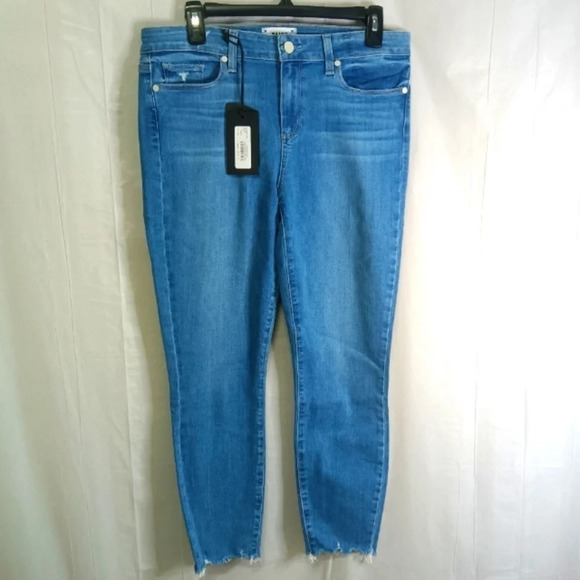 Paige Verdugo Crop Mid Rise Skinny Jeans Cabo Size 31 NWT - Picture 2 of 16